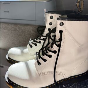 Dr. Martens White Lace Up Boots